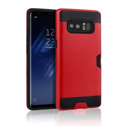 Galaxy Note 8 Credit Card Armor Hybrid Case (Red)